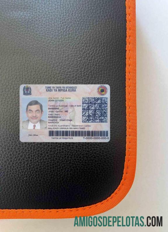 Tanzania bilhete de identidade olhar de foto frente amostra